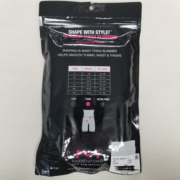 Maidenform Seamless High Waist Thigh Slimmer Black - Picture 3 of 3